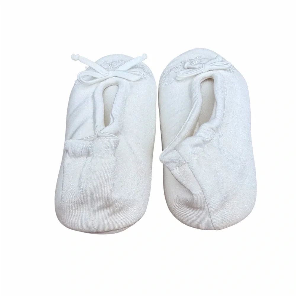 Davids Bridal Comfy Soft White‎ Ballet Flats with Bow